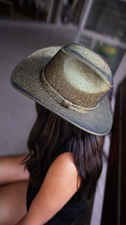 SOMBRERO BOLONA GLITTER VERDE