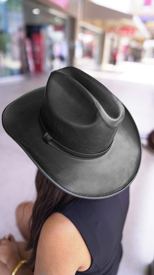 SOMBRERO AMERICANO VINIPIEL NEGRO