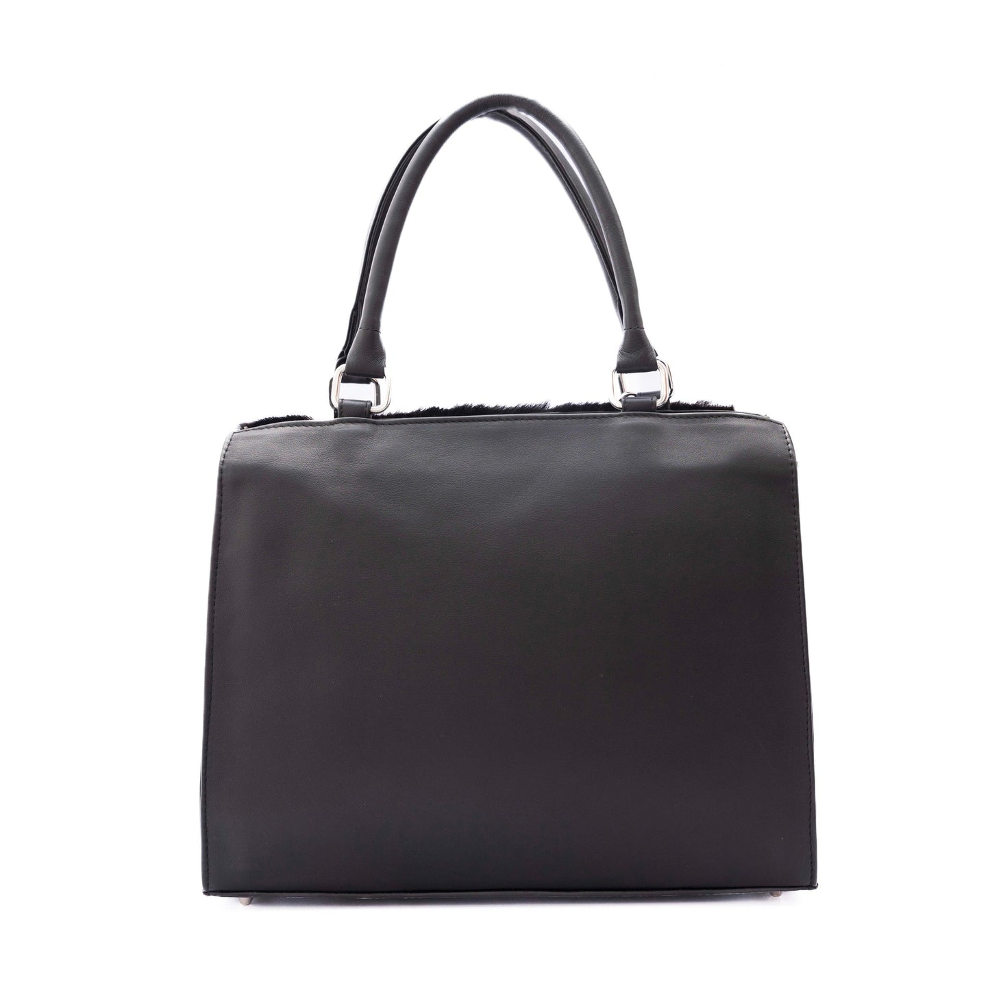 Bolso Amazonas Dama Pelo de Res Autentico Negro/Blanco