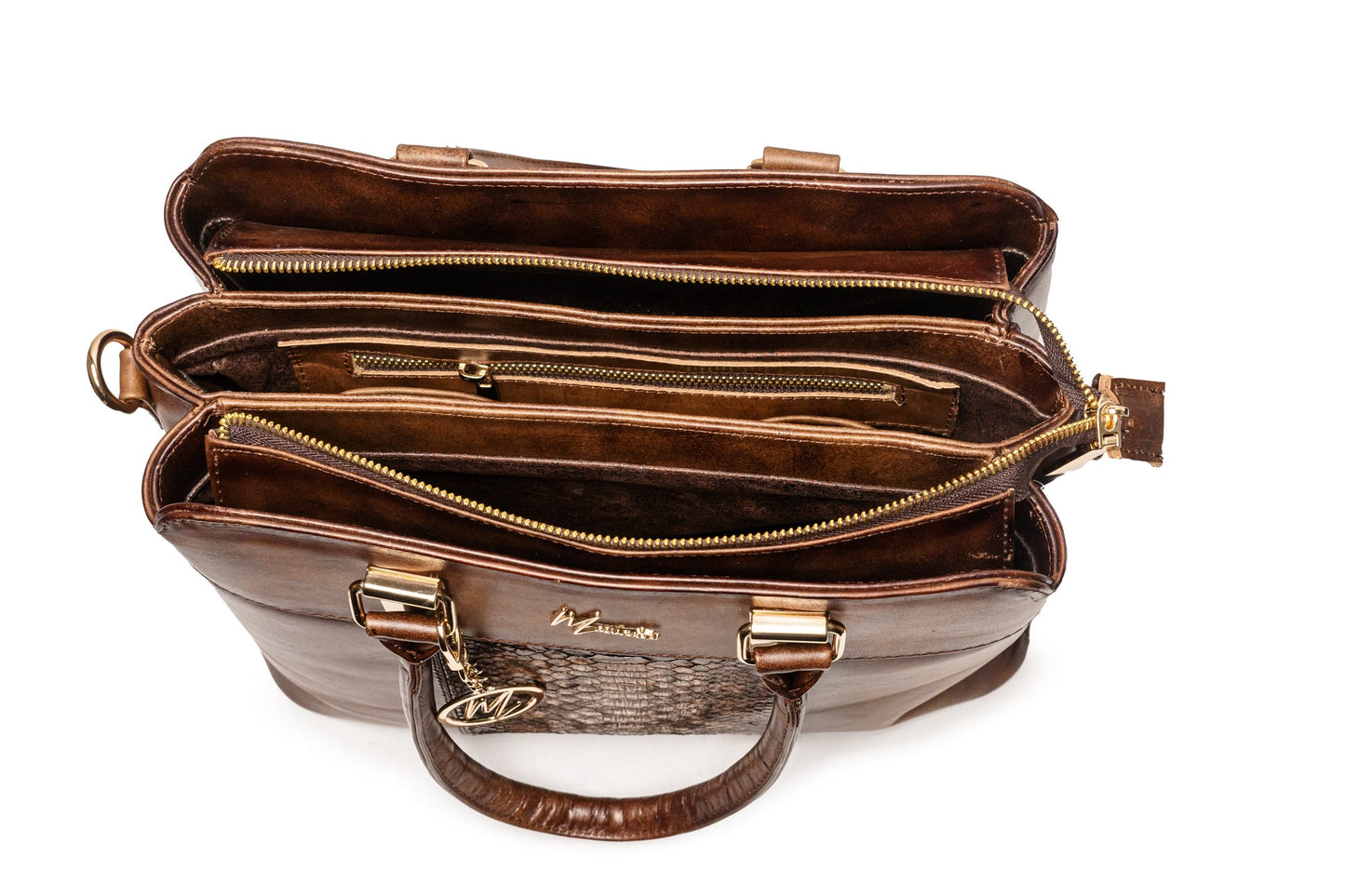 Bolso Mod Detroit color tabaco con aplic Pitón