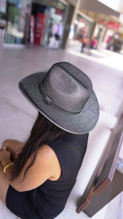 SOMBRERO BOLONA GLITTER GRIS