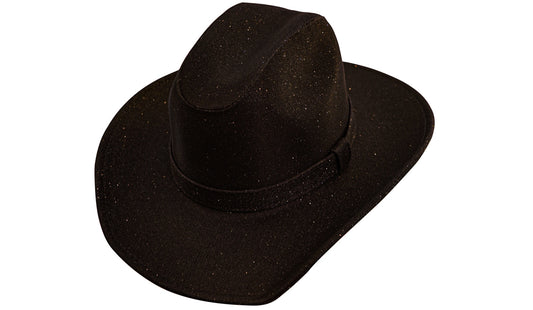 SOMBRERO COWGIRL BOLONA GLITTER NEGRO